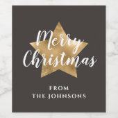 フェスティバルスターメリークリスマス ワインラベル (シングルラベル)