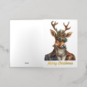 フェスティバルスチームパンククリスマストナカイ 箔グリーティングカード (外側レイダウン)