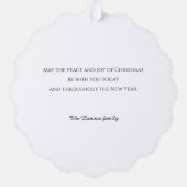 フェスティバルステンドグラスのクリスマスポインセチア オーナメントカード (裏面)