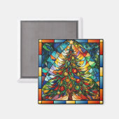 フェスティバルステンドグラスのクリスマス マグネット (正面/裏面)