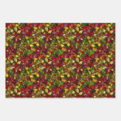 フェスティバルステンドグラスのポインセチア模様 ラッピングペーパーシート (正面2)