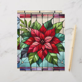 フェスティバルステンドグラスポインセチア紙