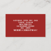 フェスティバルストッキング、クリスマスパーティーチケット招待状 エンクロージャーカード (裏面)