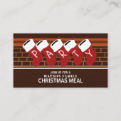 フェスティバルストッキング、クリスマスパーティーチケット招待状 エンクロージャーカード (正面)