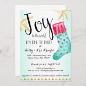 フェスティバルストッキング&スターズホリデーパーティ招待状 招待状 (正面/裏面)