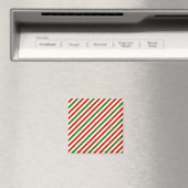 フェスティバルストライプのクリスマスのは赤と緑。 マグネット (インサイチュ (食洗機))