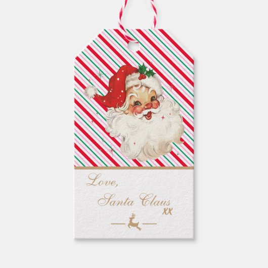 フェスティバルストライプのサンタからの手紙 ギフトタグ (正面)