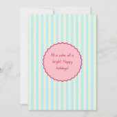 フェスティバルストライプギフトカードハッピーホリデー引用文 (正面)