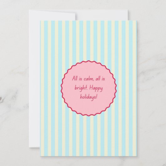 フェスティバルストライプギフトカードハッピーホリデー引用文 (正面)
