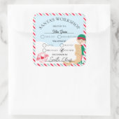 フェスティバルストライプサンタズワークショップギフト スクエアシール (バッグ)