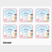 フェスティバルストライプサンタズワークショップギフト スクエアシール (シート)