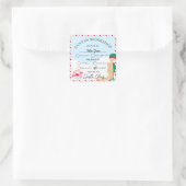 フェスティバルストライプサンタズワークショップギフト スクエアシール (バッグ)