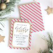 フェスティバルストライプホリデーパーティー 箔招待状