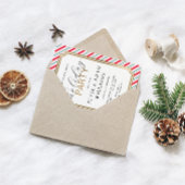 フェスティバルストライプホリデーパーティー 箔招待状