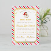 フェスティバルストライプリストいけな証明書フォイルカード 箔招待状 (立ち正面)