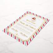 フェスティバルストライプリストいけな証明書フォイルカード 箔招待状 (回転した状態)