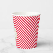 フェスティバルストライプレッドレトロサンタ 紙コップ (左)