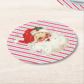 フェスティバルストライプレトロ ラウンドペーパーコースター (アングル)