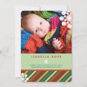 フェスティバルストライプ休日の写真誕生のお知らせ シーズンカード (正面)