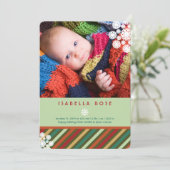 フェスティバルストライプ休日の写真誕生のお知らせ シーズンカード (スタンド正面)