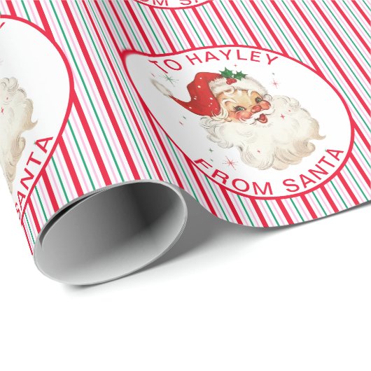 フェスティバルストライプ名前をカスタムするfrom Santa Gift ラッピングペーパー (ロールコーナー)