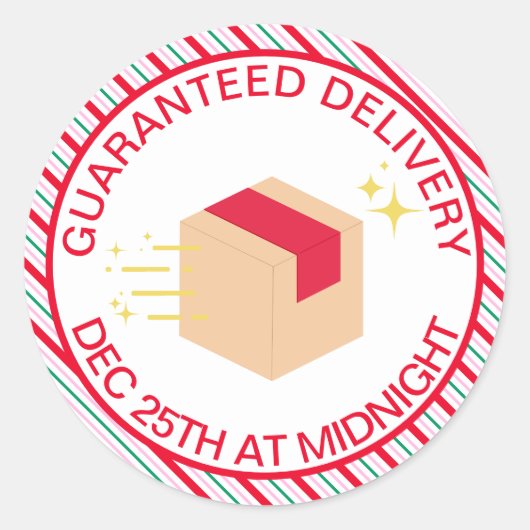 フェスティバルストライプ特産サンタズワークショップ ラウンドシール (正面)