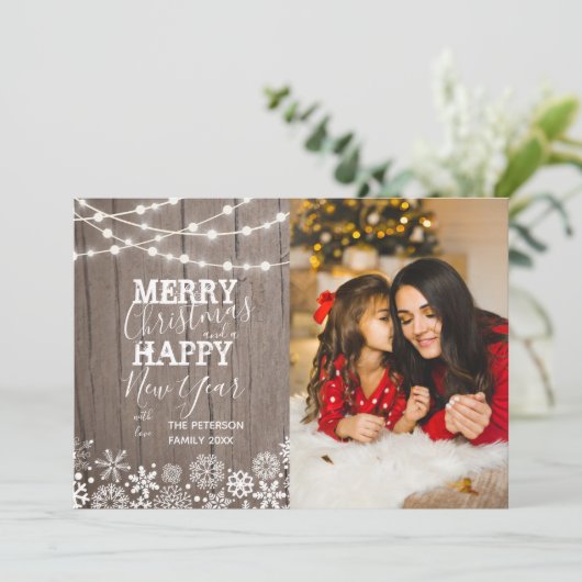 フェスティバルストリングライツスノーフォトクリスマス シーズンカード (スタンド正面)