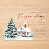 フェスティバルスノーイハウス&ツリークリスマスパーティー アクリル招待状 (正面)