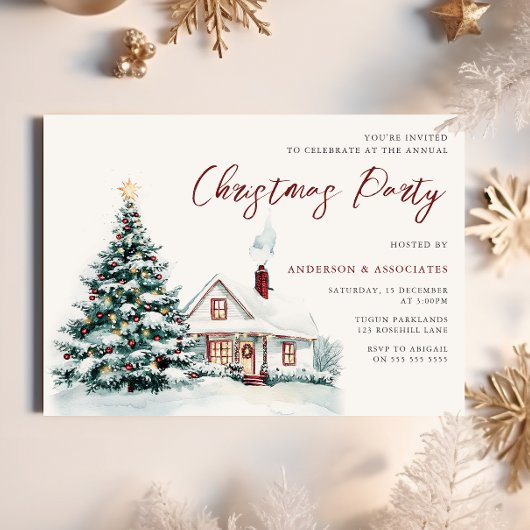 フェスティバルスノーウィークリスマスハウス&ツリークリスマスパーティー 招待状