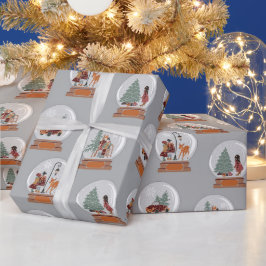 フェスティバルスノーグローブスクリスマス ラッピングペーパー