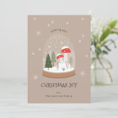 フェスティバルスノーグローブツリーズマッシュルームクリスマスジョイ シーズンカード (スタンド正面)