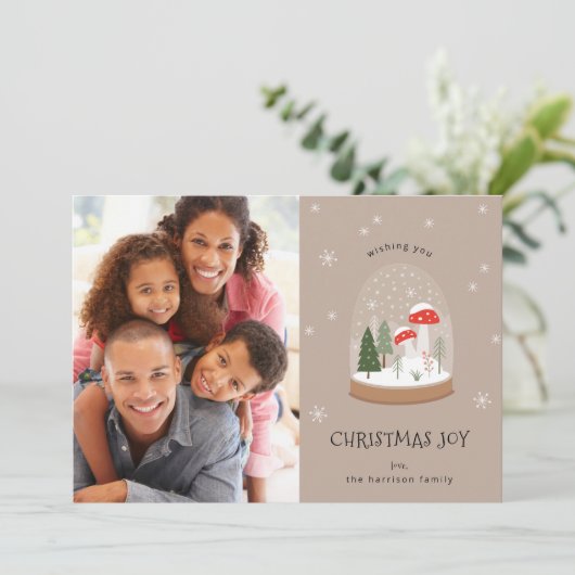 フェスティバルスノーグローブフォトクリスマスジョイ シーズンカード (スタンド正面)