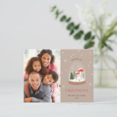 フェスティバルスノーグローブフォトクリスマスジョイ シーズンポストカード (スタンド正面)