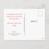 フェスティバルスノーグローブフォトクリスマスジョイ シーズンポストカード (裏面)