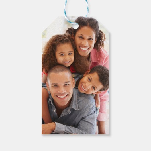 フェスティバルスノーグローブ写真クリスマス ギフトタグ (裏面)