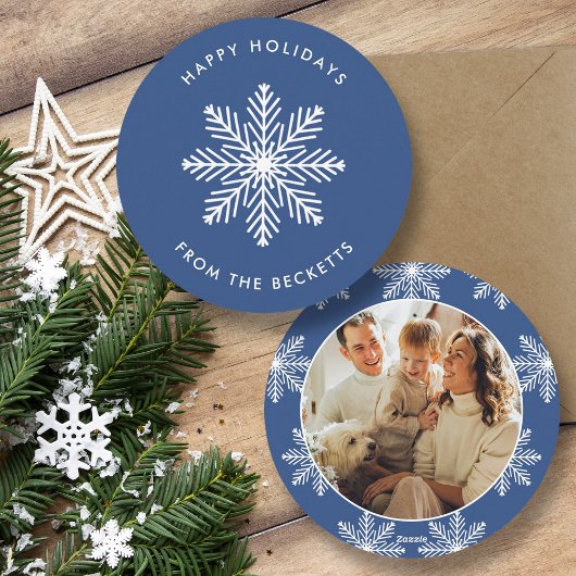 フェスティバルスノーフレークのクリスマスフォト シーズンカード