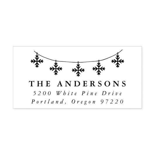 フェスティバルスノーフレークガーランド差出人住所 セルフインキングスタンプ (デザイン)