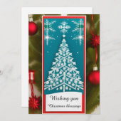 フェスティバルスノーフレーククリスマスカード シーズンカード (正面/裏面)