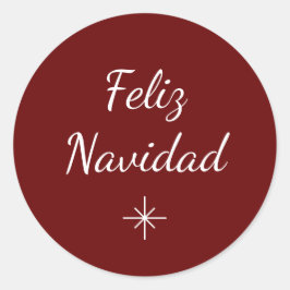 フェスティバルスノーフレーククリスマスシンプルホリデー赤 ラウンドシール