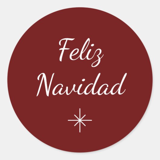 フェスティバルスノーフレーククリスマスシンプルホリデー赤 ラウンドシール (正面)