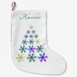 フェスティバルスノーフレーククリスマスツリースクリプト スモールクリスマスストッキング
