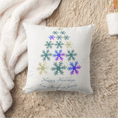 フェスティバルスノーフレーククリスマスツリーファミリーホリデー クッション (ブランケット)