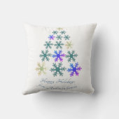 フェスティバルスノーフレーククリスマスツリーファミリーホリデー クッション (裏面)