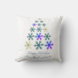 フェスティバルスノーフレーククリスマスツリーファミリーホリデー クッション