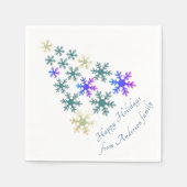 フェスティバルスノーフレーククリスマスツリーファミリーホリデー スタンダードカクテルナプキン (正面)