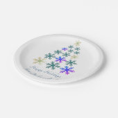 フェスティバルスノーフレーククリスマスツリーファミリーホリデー ペーパープレート (アングル)