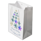 フェスティバルスノーフレーククリスマスツリーファミリーホリデー ミディアムペーパーバッグ (裏面アングル)