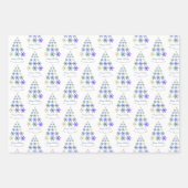 フェスティバルスノーフレーククリスマスツリーファミリーホリデー ラッピングペーパーシート (正面3)