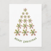 フェスティバルスノーフレーククリスマスツリーミニマリスト シーズンポストカード (正面)