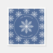 フェスティバルスノーフレーククリスマスホリデーパーティー スタンダードカクテルナプキン (正面)